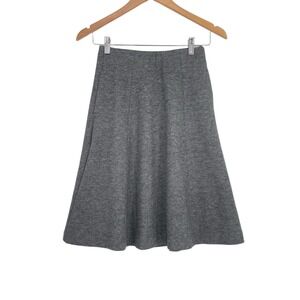 Uniqlo Womens Gray Light Academia Wool A-Line High-Waisted Skirt Extra Small